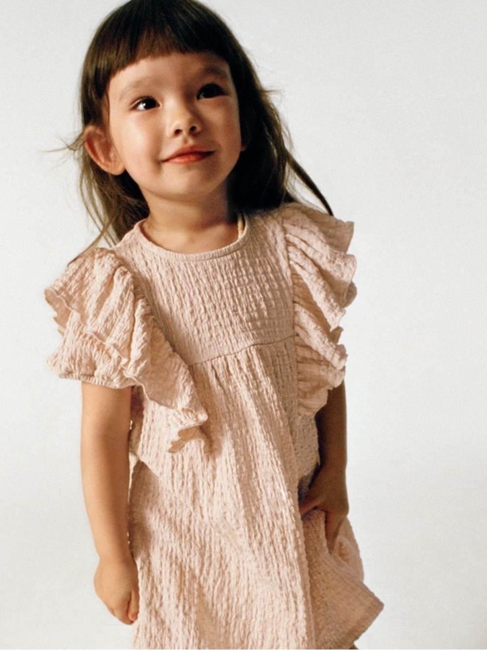 Zara Beige Textured Dress, 3-4
